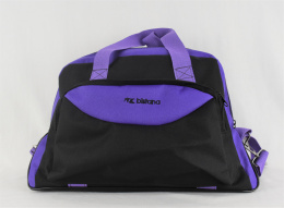 Czarna torba podróżna BISTANA z fioletowymi wstawkami - MODA SANOK