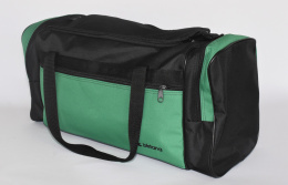 Czarna torba podróżna BISTANA z zielonymi elementami - MODA SANOK