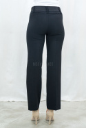 Eleganckie spodnie z pasem w kolorze czarnym BARTON - MODA SANOK