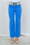 Eleganckie spodnie z pasem w kolorze niebieskim BARTON - MODA SANOK