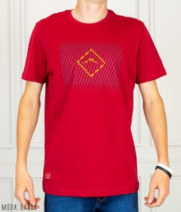 Czerwona bawełniana koszulka VOLCANO T-shirt MODA SANOK