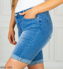 Damskie spodenki szorty damskie niebieskie jasne jeans Moon Girl Moda Sanok