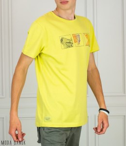 Żółta koszulka z nadrukiem T-shirt męski VOLCANO MODA SANOK