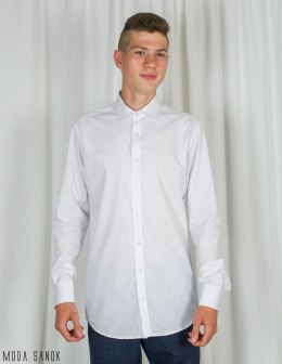 Biała koszula męska z długim rękawem Lazarotte wzrost 176-182 - MODA SANOK