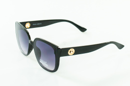 Okulary przeciwsłoneczne damskie duże, lekkie, modne, plastikowe z elementem złota MODA SANOK