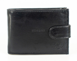 Czarny portfel męski zapinany na zatrzaski MODA SANOK