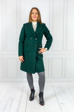 Damski płaszcz KAREN - butelkowa zieleń - Moda Sanok