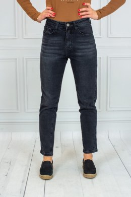 Spodnie typu Mom Jeans czarne z wysokim stanem Moda Sanok