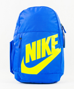 Jednokomorowy niebieski plecak NIKE z neonowym żółtym napisem i z piórnikiem - MODA SANOK