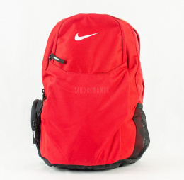Plecak dwukomorowy w kolorze czerwonym, szkolny, sportowy, miejski z małym logo NIKE - MODA SANOK
