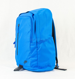 Plecak dwukomorowy w kolorze niebieskim, szkolny, sportowy z małym logo NIKE - MODA SANOK