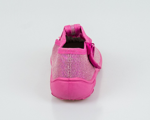 Różowe błyszczące pantofle dziewczęce z kokardką na przodzie NAZO - MODA SANOK