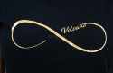 Czarna damska koszulka z elastycznego materiału ze złotym znakiem nieskończoności VOLCANO - MODA SANOK