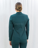 Damski elegancki garnitur w kolorze butelkowej zieleni - spodnie i marynarka MTM - MODA SANOK