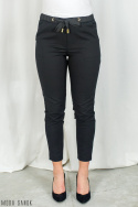 Oryginalne spodnie Lavinia damskie wiązane na gumce eleganckie - czarne - Moda Sanok