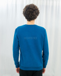 Bluza VOLCANO w kolorze niebieskim prosta uniwersalna gładka dzianinowa - MODA SANOK