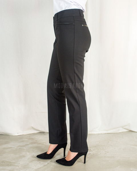 Czarne klasyczne eleganckie damskie spodnie w kant MTM - MODA SANOK