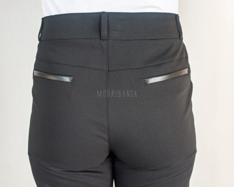 Czarne klasyczne eleganckie damskie spodnie w kant MTM - MODA SANOK
