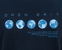 T-shirt VOLCANO męski bawełniany w kolorze granatowym z napisami i nadrukiem planety - MODA SANOK