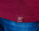 T-shirt VOLCANO męski bawełniany w kolorze bordowym gładki bez wzoru basic - MODA SANOK