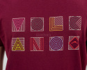 T-shirt VOLCANO męski w kolorze bordowym z geometrycznym nadrukiem basic - MODA SANOK