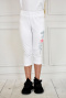 Bawełniane legginsy 3/4 w kolorze białym z kotkiem PIK - MODA SANOK