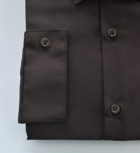 Czarna chłopięca koszula z długim rękawem i kieszonką MIK - MODA SANOK