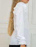 Elegancka biała bluzeczka z długim rękawem  MADŻI - MODA SANOK