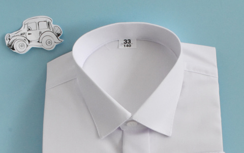 Gładka chłopięca garniturowa koszula z długim rękawem MIK - MODA SANOK