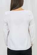Damska elegancka bluzka z długim rękawem w kolorze białym - MODA SANOK