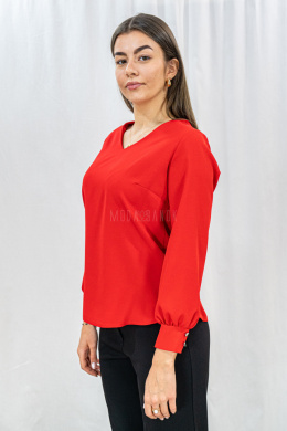 Elegancka damska bluzka z długim rękawem w kolorze czerwonym ANTURIA - MODA SANOK