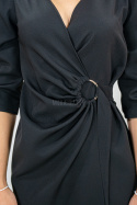 Elegancka sukienka z rękawem 3/4 z kolorze czarnym KAMATEX - MODA SANOK