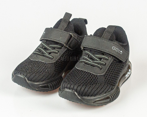 Buty sportowe dziewczęce czarne lekkie zapinane na rzep - MODA SANOK