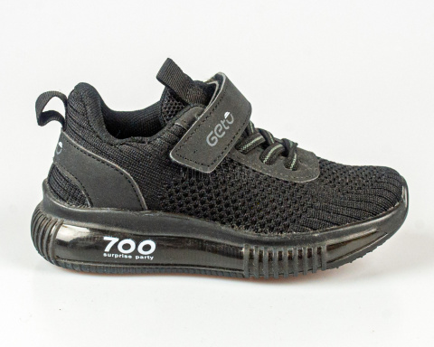 Buty sportowe dziewczęce czarne lekkie zapinane na rzep - MODA SANOK