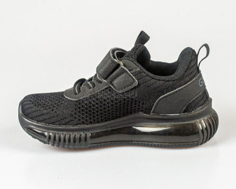 Buty sportowe dziewczęce czarne lekkie zapinane na rzep - MODA SANOK