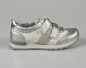 Buty sportowe dziewczęce srebrno-białe na rzepy KORNECKI- MODA SANOK