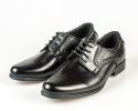 Czarne półbuty wizytowe chłopięce sznurowane BADOXX-MODA SANOK