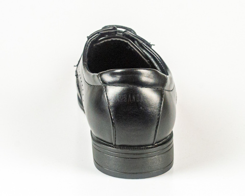 Czarne półbuty wizytowe chłopięce sznurowane BADOXX-MODA SANOK