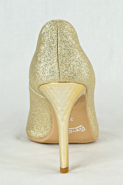 Klasyczne błyszczące brokatowe szpilki złote na wysokim obcasie FOR-BUT - Moda SanokKlasyczne błyszczące brokatowe szpilki złote na wysokim obcasie FOR-BUT - Moda Sanok