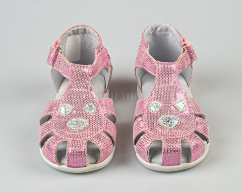 Sandałki dziewczęce różowe zabudowane przody KORNECKI-MODA SANOK