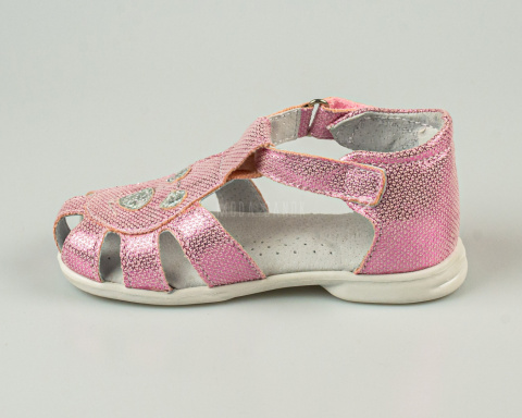 Sandałki dziewczęce różowe zabudowane przody KORNECKI-MODA SANOK