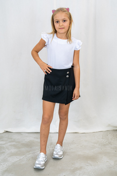 Spódnico- spodenki dziewczęce wizytowe czarne KLAUDYNKA-MODA SANOK