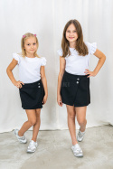 Spódnico- spodenki dziewczęce wizytowe czarne KLAUDYNKA-MODA SANOK