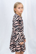 Sukienka welurowa z długim rękawem dla dziewczynki DONATA-MODA SANOK