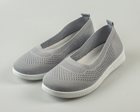 Szare wsuwane tenisówki , balerinki damskie, lekkie ażurowe SEASTAR - MODA SANOK
