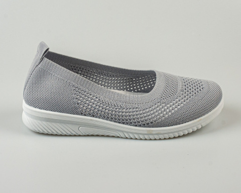 Szare wsuwane tenisówki , balerinki damskie, lekkie ażurowe SEASTAR - MODA SANOK