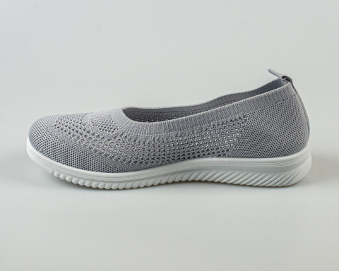Szare wsuwane tenisówki , balerinki damskie, lekkie ażurowe SEASTAR - MODA SANOK