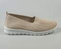 Tenisówki, półbuty damskie w kolorze beżowym , tekstylne, wsuwane, lekkie, ażurowe SEASTAR  - MODA SANOK