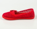 Czerwone ażurowe tenisówki wsuwane dziewczęce ozdobione kokardką BELLA PARIS - MODA SANOK