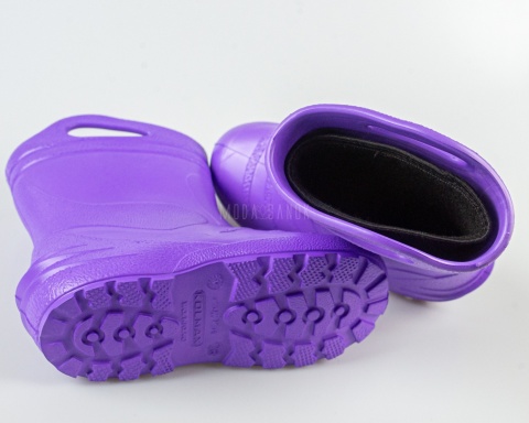 Kalosze dziecięce EVA fioletowe z ociepleniem KOLMAX - MODA SANOK